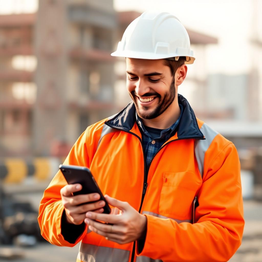 Worker checking shifts on phone